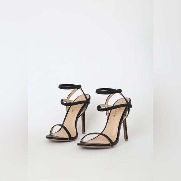 Adelle Black Ankle Strap Heels - Picture 4 of 4